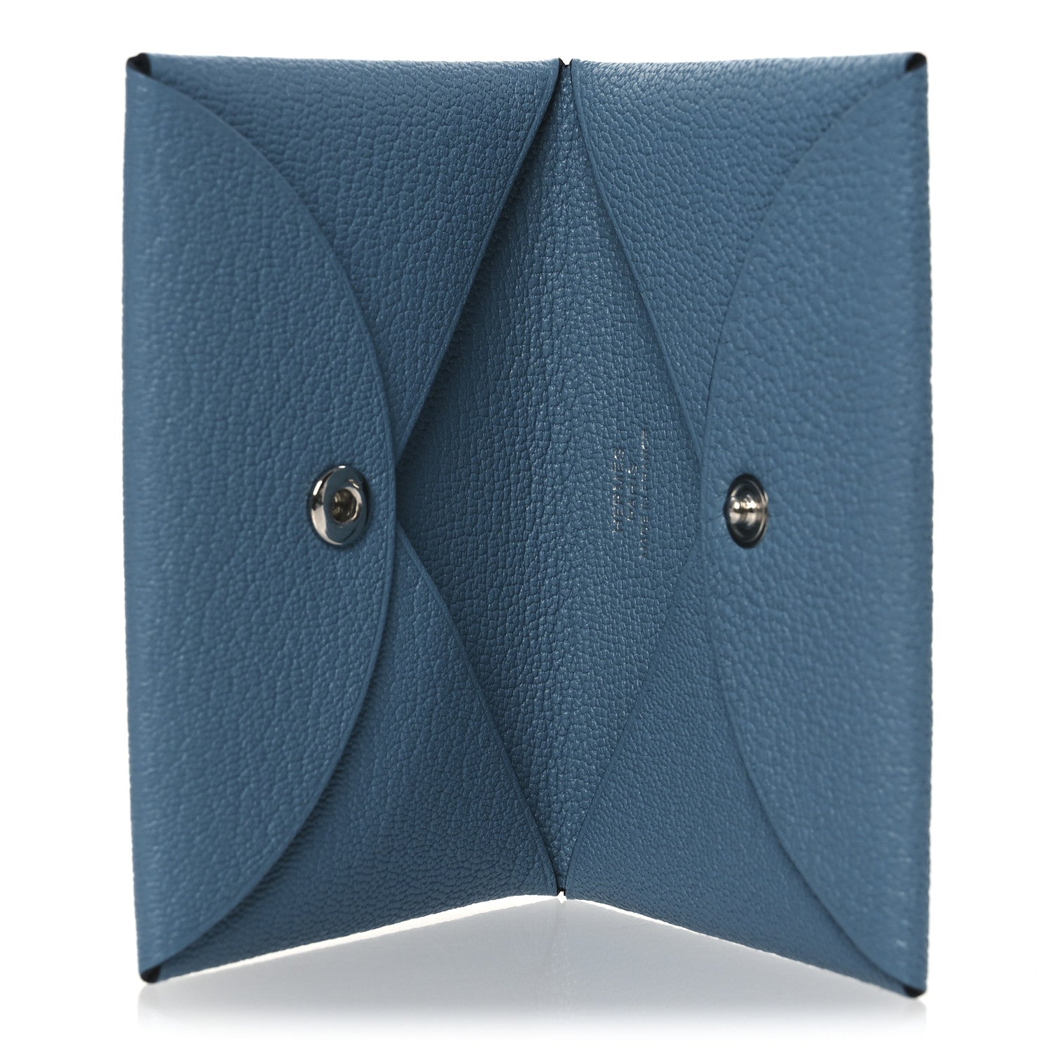 Hermes Chevre Mysore Calvi Card Case New Bleu Jean 5 of 7