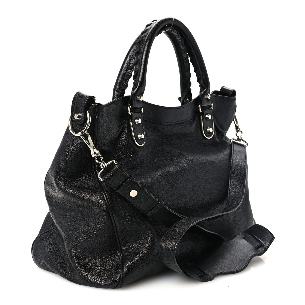 Balenciaga Chevre Silver Metallic Edge Hardware Velo Black 3 of 10