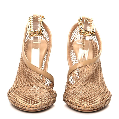 Bottega Veneta Mesh Nappa Chunky Chain Sandals 39.5 Beige Pony 2 of 7