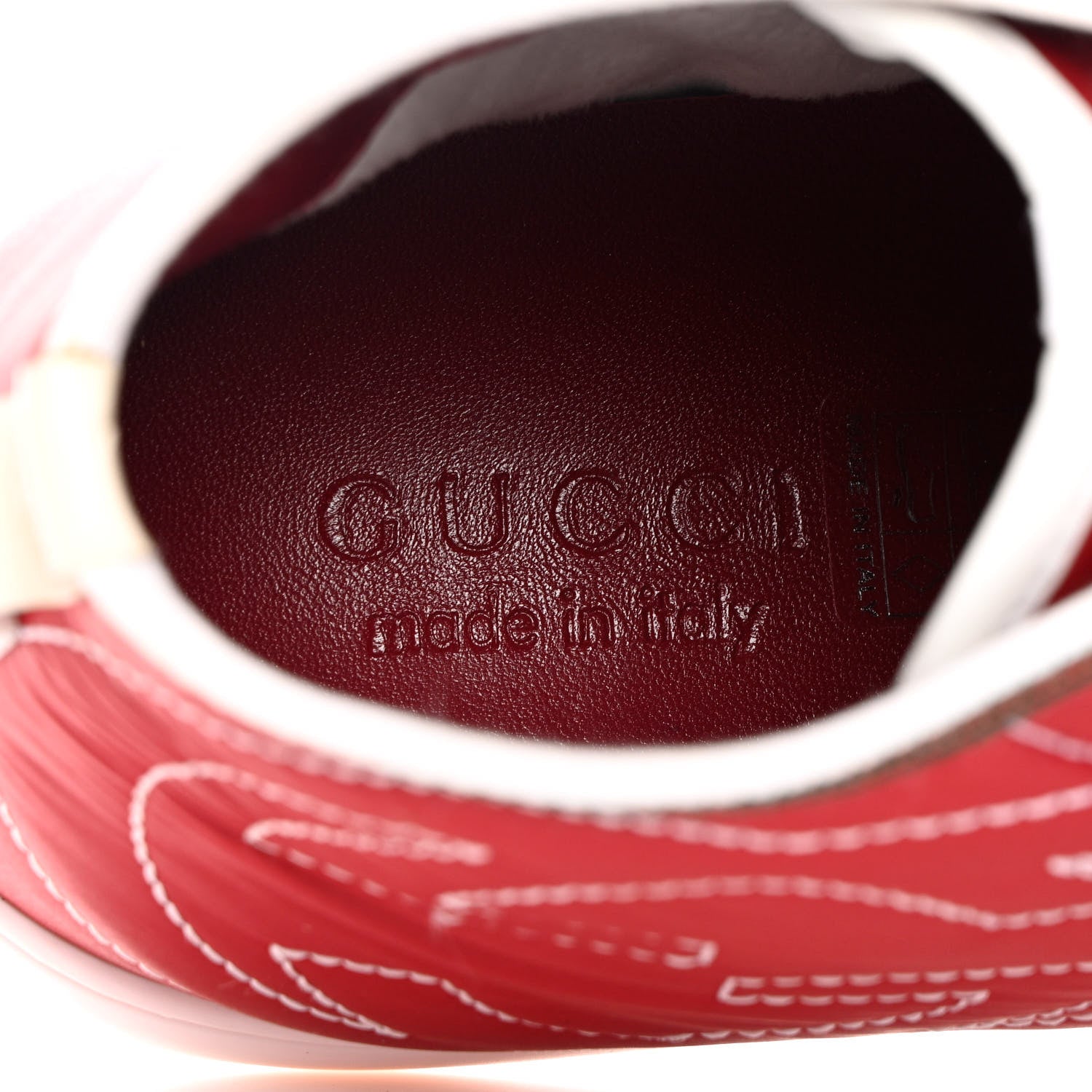 Gucci Nylon Calfskin Mens High Top Sneakers 8.5 Cerise 7 of 11