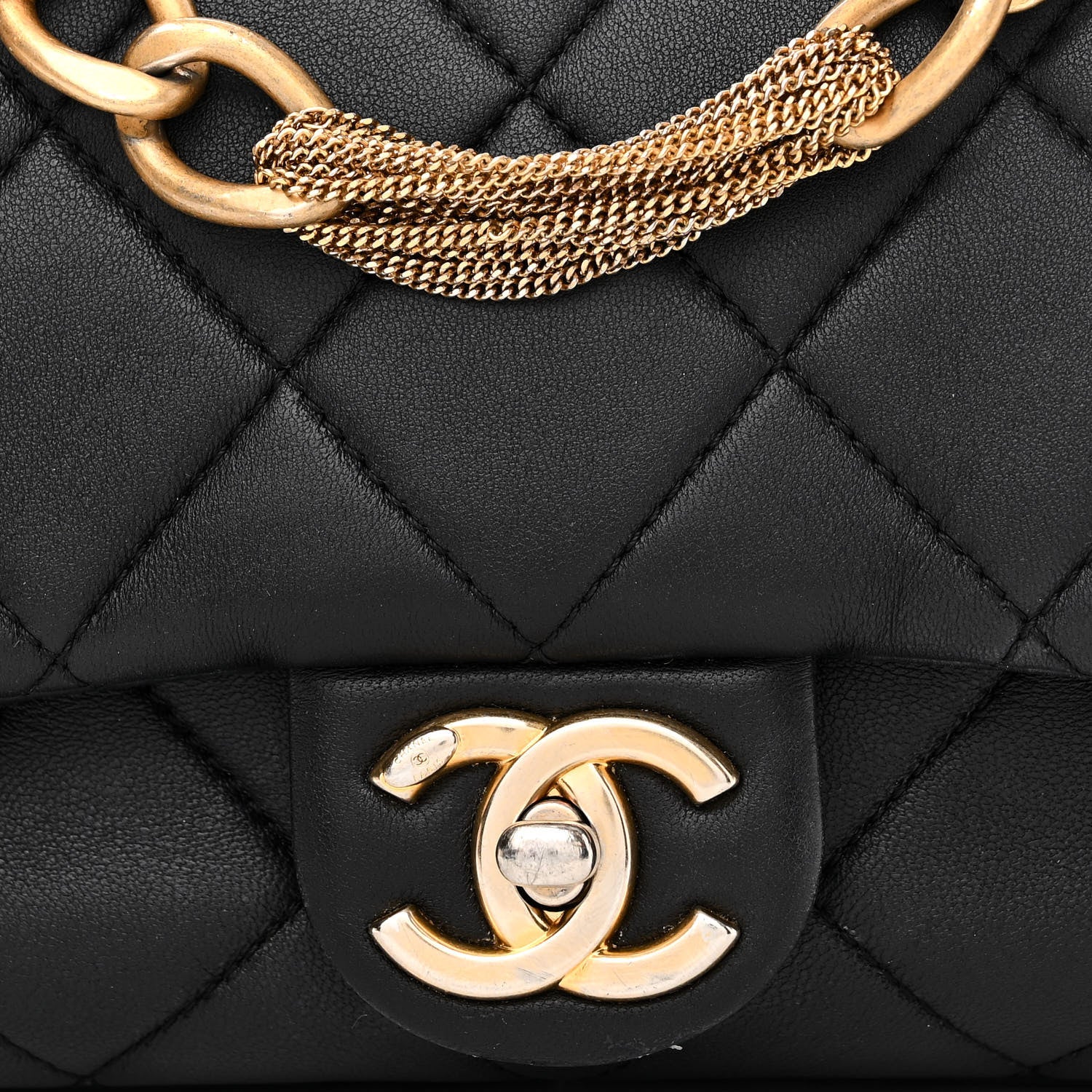 Chanel Lambskin Quilted Chain Flap Black 8 of 11
