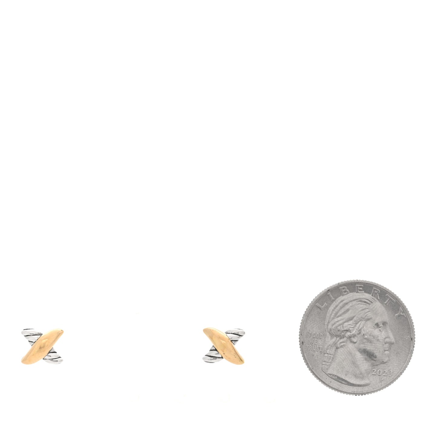 Sterling Silver 18K Yellow Gold Petite X Stud Earrings