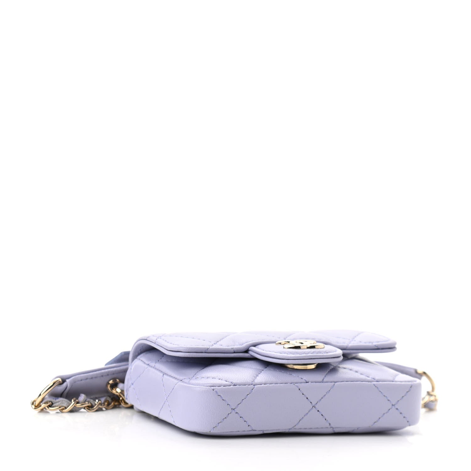Chanel Lambskin Quilted Flap Bow Chain Waist Bag Purple 4 of 11
