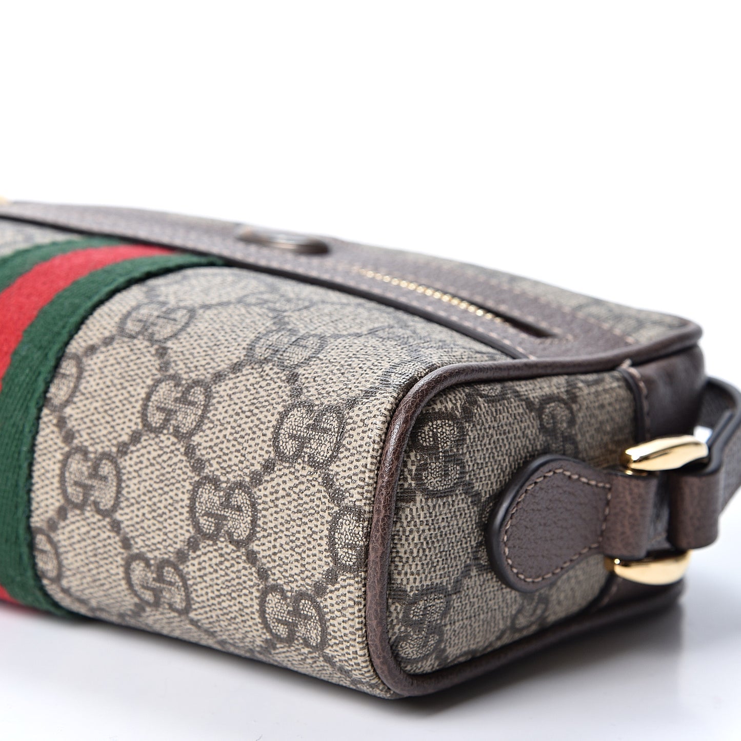 GG Supreme Monogram Web Mini Ophidia Shoulder Bag Brown
