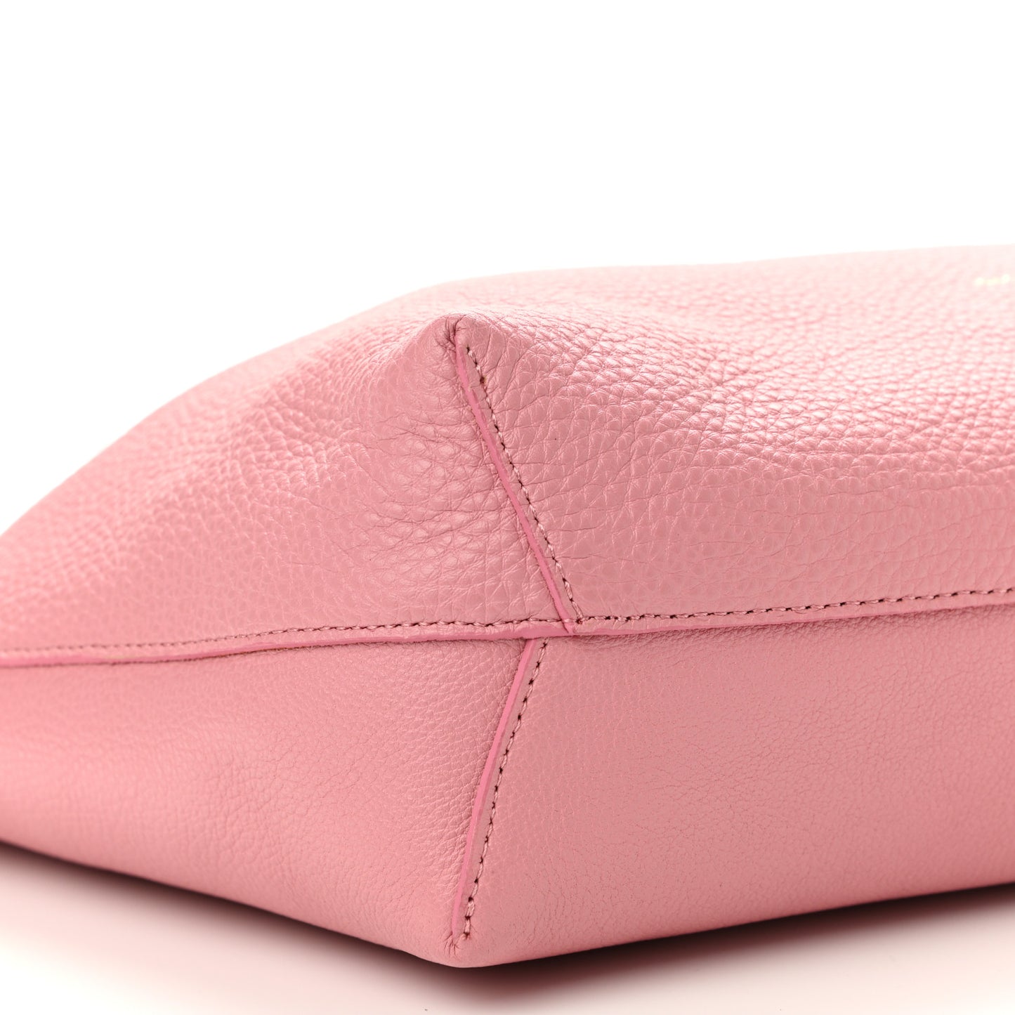 Tumbled Calfskin Small Shopping Tote Blush