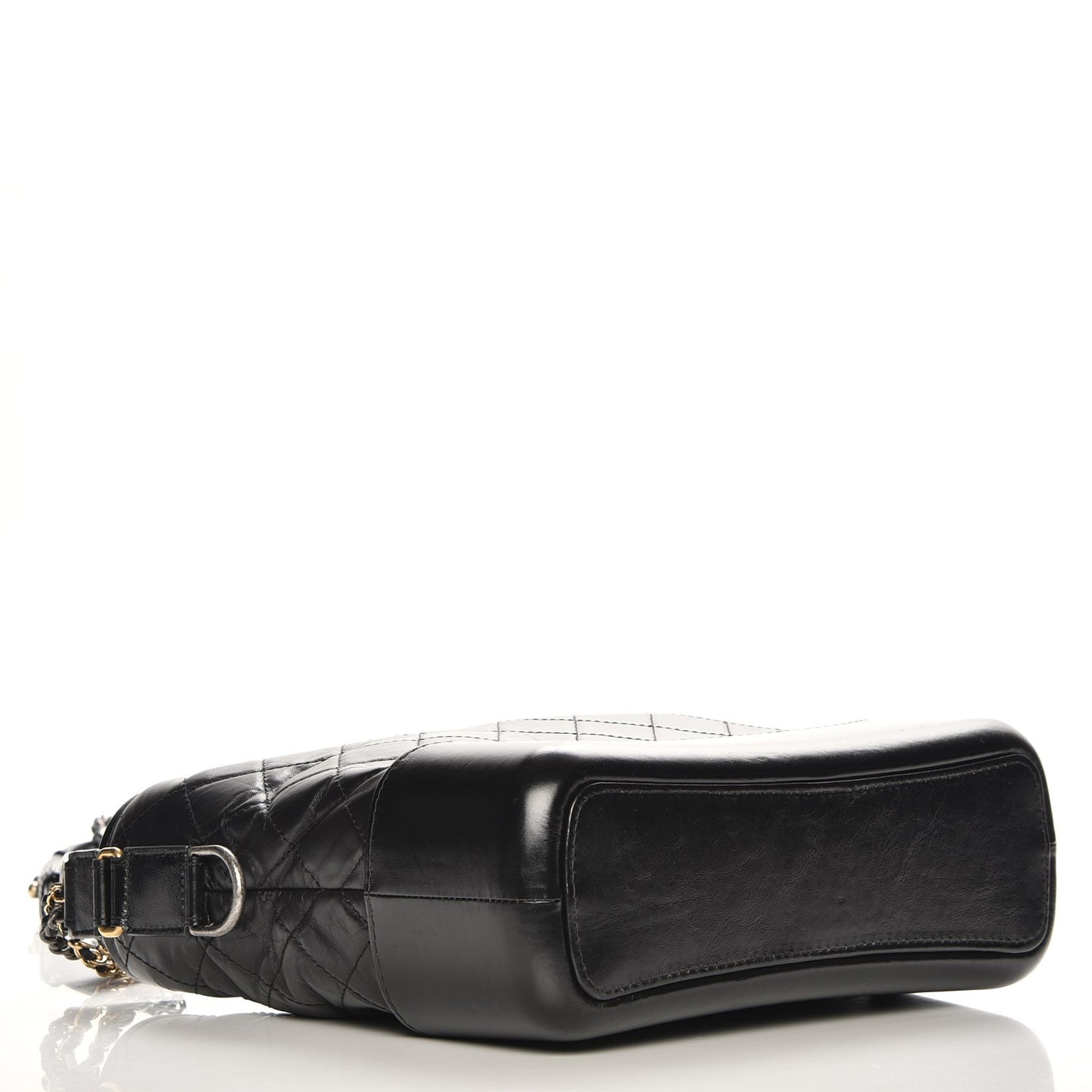 Aged Calfskin Quilted Medium Gabrielle Hobo Black