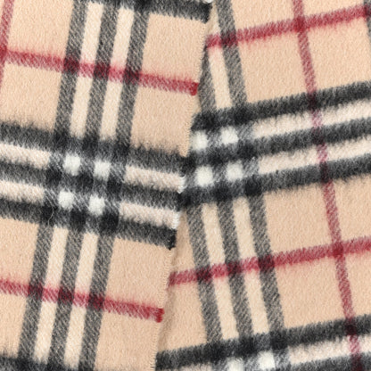 Burberry Cashmere Merino Wool Nova Check Fringe Scarf Ivory 3 of 4
