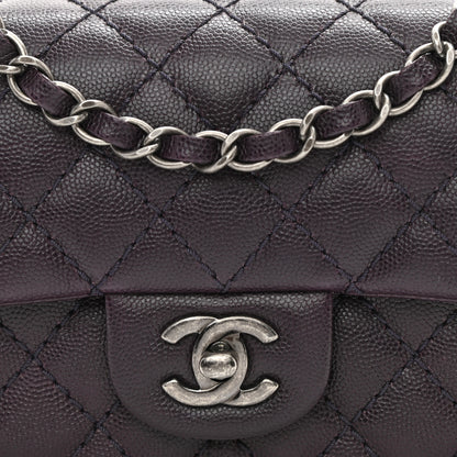 Chanel Caviar Quilted Mini Rectangular Flap Dark Purple 7 of 8