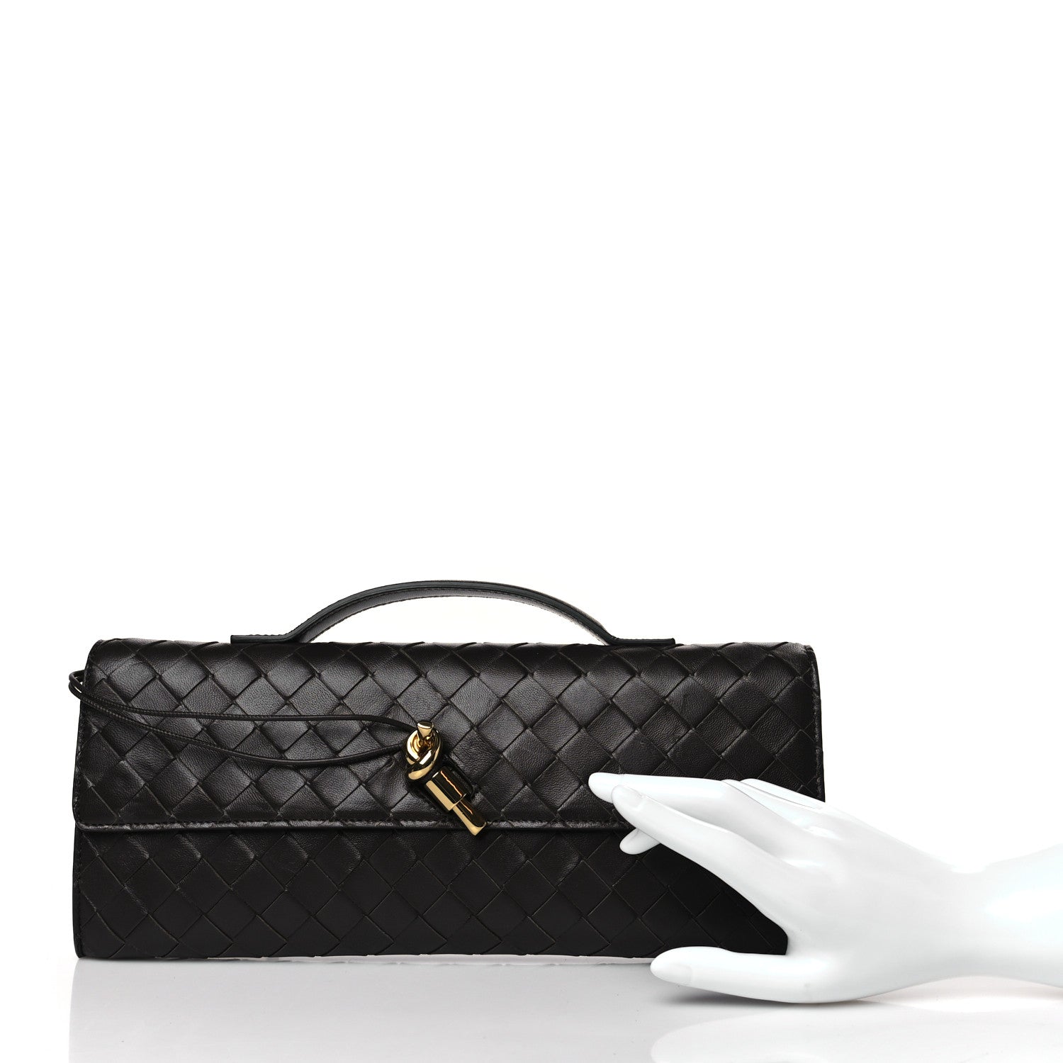 Bottega Veneta Nappa Intrecciato Long Andiamo Top Handle Clutch Fondant 2 of 8