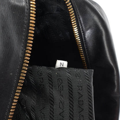 Prada Lambskin Box Print Logo Bowler Black 8 of 8
