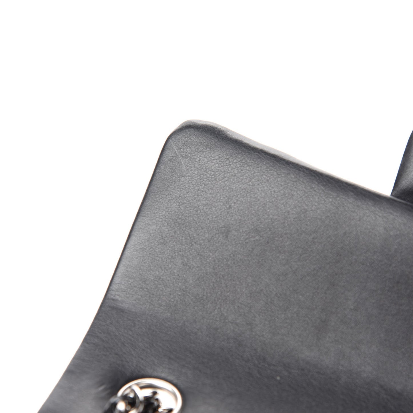 Patent Calfskin Quilted Mini Rectangular Flap Black