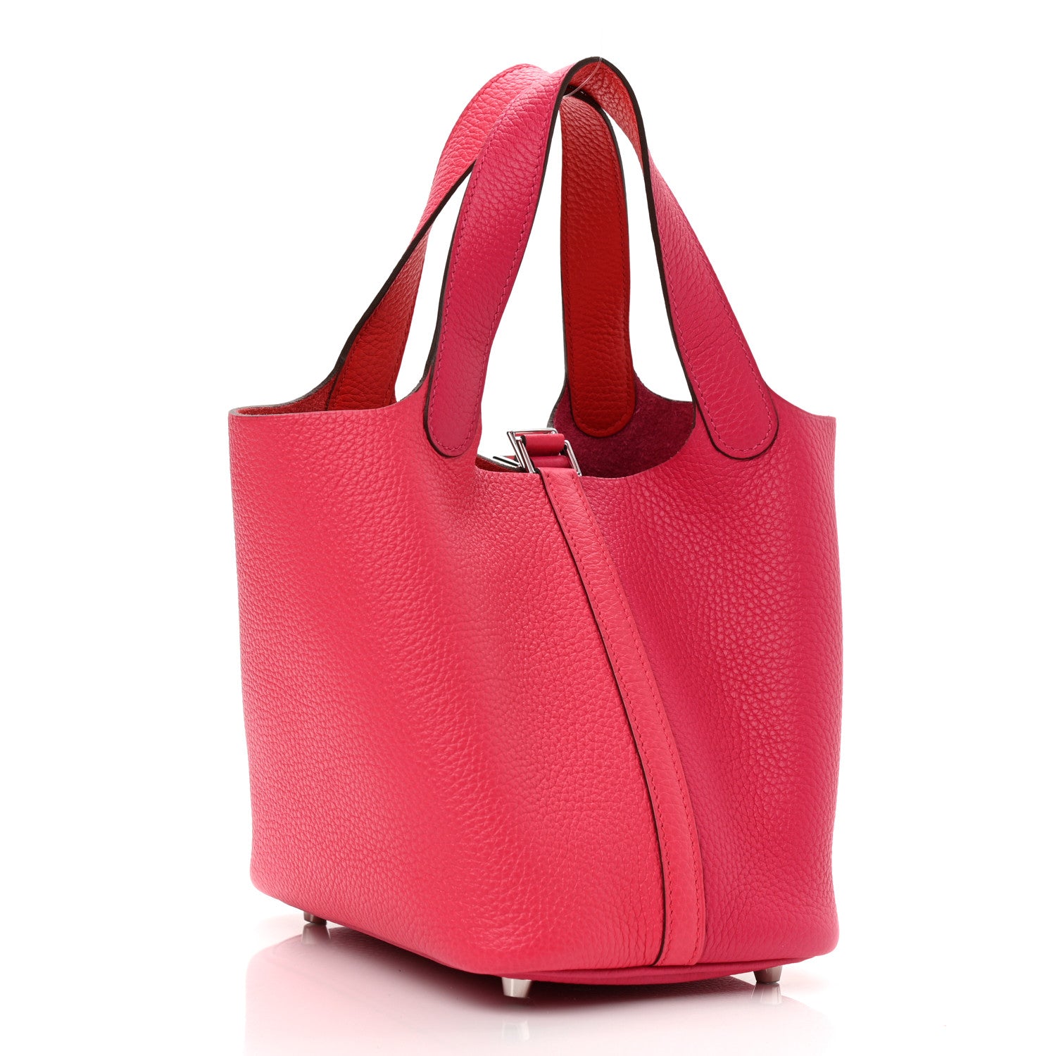 Hermes Taurillon Clemence Tri-Color Picotin Lock 18 PM Rose Extreme Rose Mexico Rouge De Coeur 3 of 11