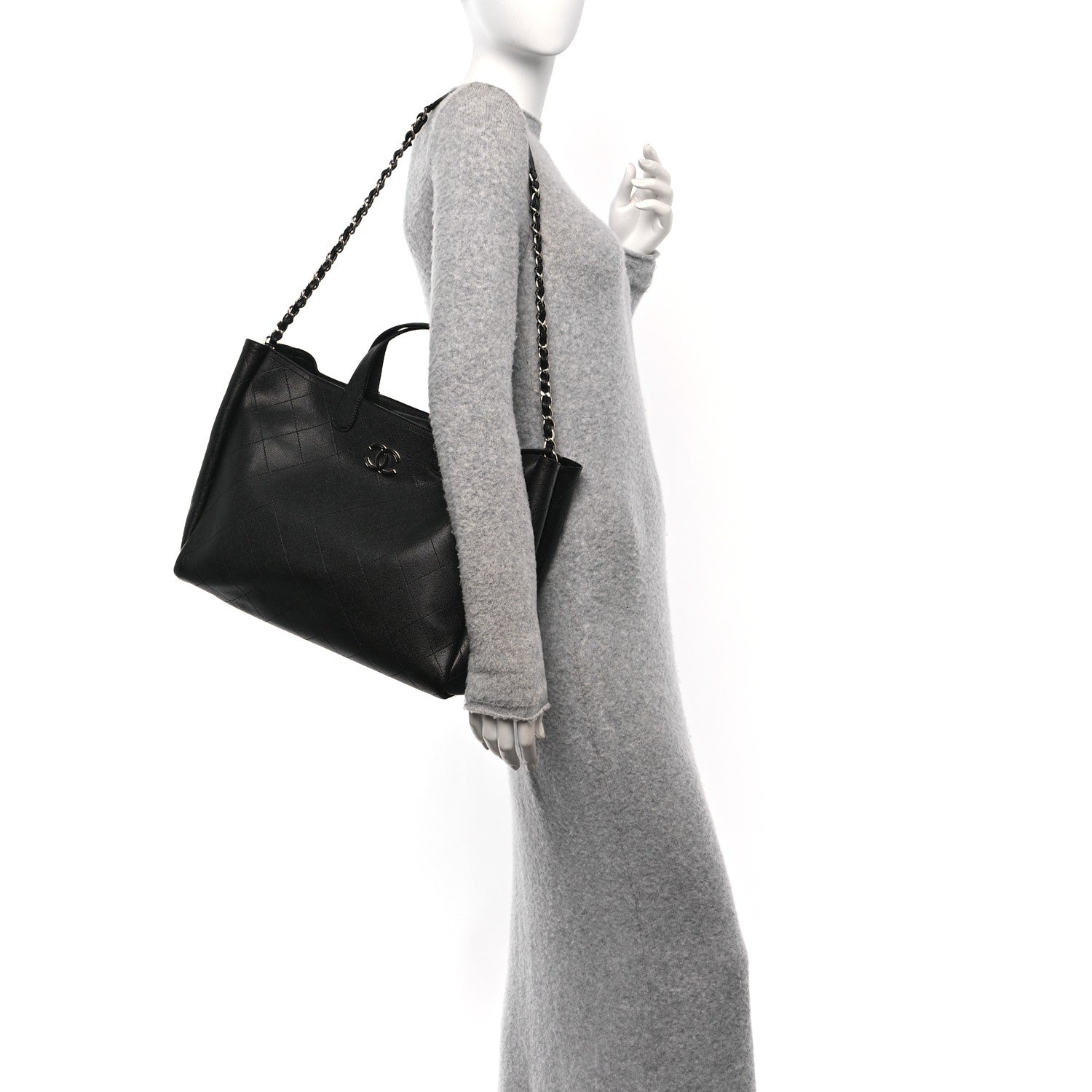 Chanel Caviar Stitched Large Lady Coco Shopping Tote Black 2 of 10