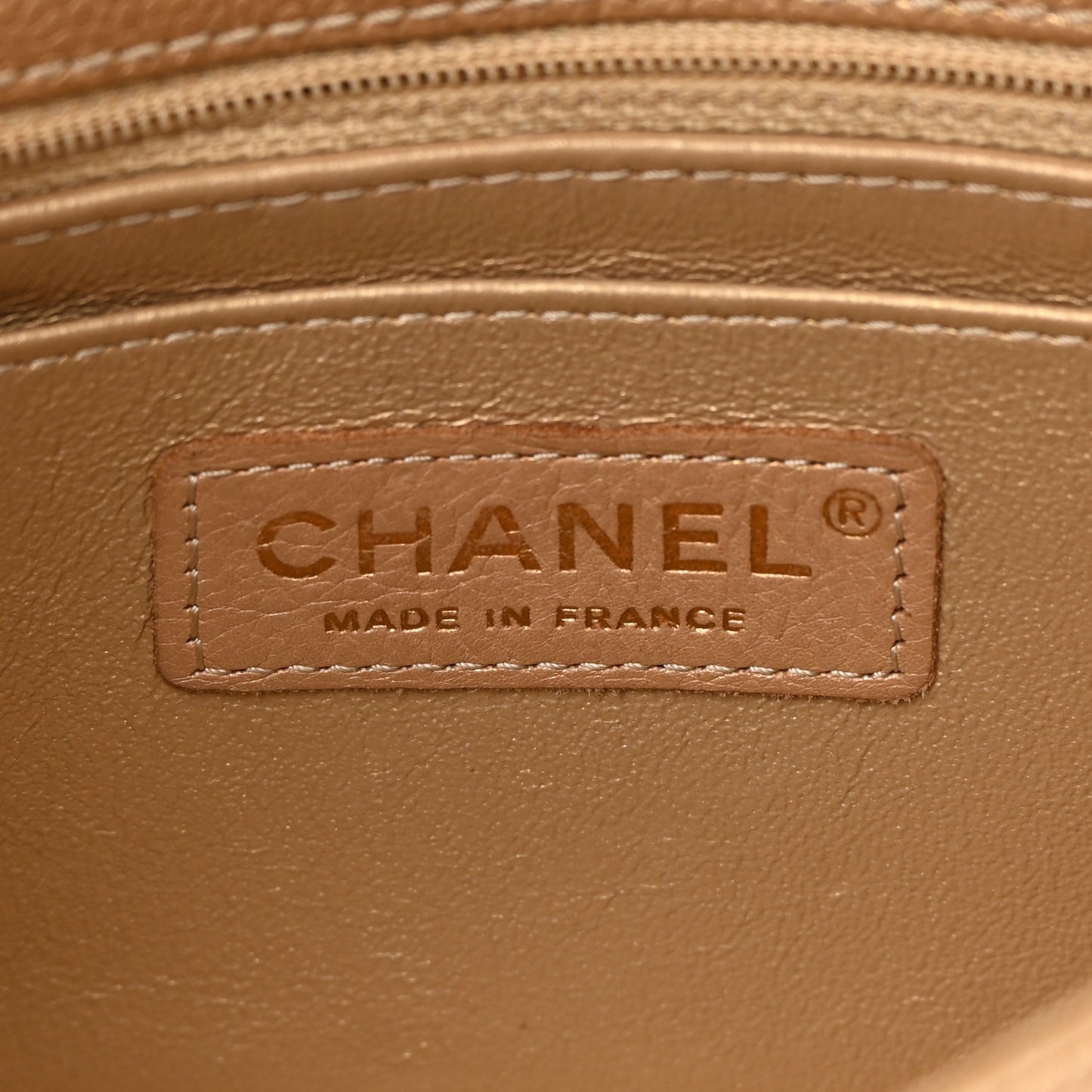 Pearly Caviar Quilted Mini Rectangular Flap Gold