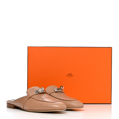 Hermes Calfskin Oz Mules 37 Beige Sarrazin 13 of 13