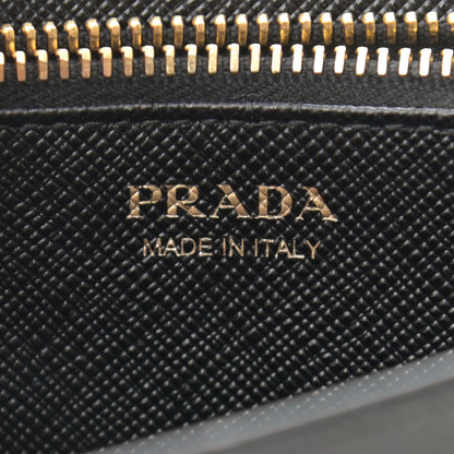 Prada Saffiano Metal Phone Wristlet Crossbody Wallet Black 6 of 11
