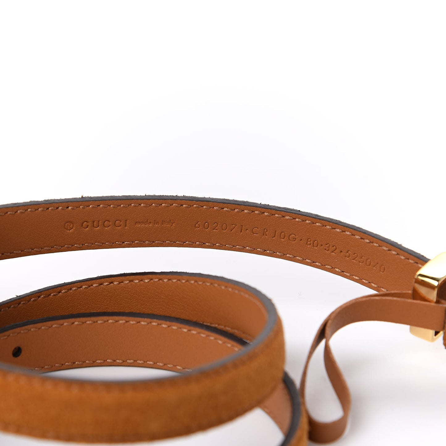 Suede Torchon Double G 15mm Belt 80 32 Vintage Sun Oil