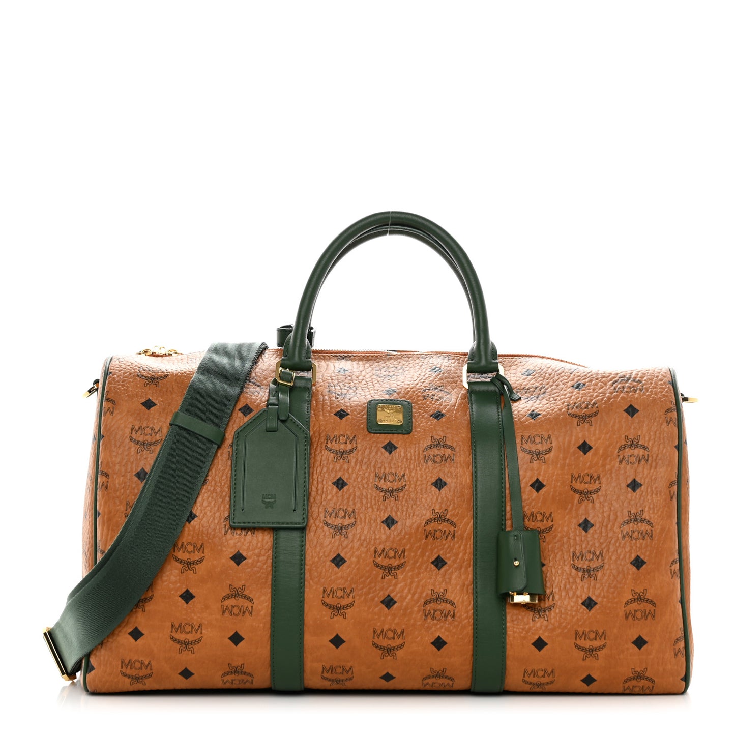 Visetos Medium Traveler Weekender Duffle Bag Cognac Green
