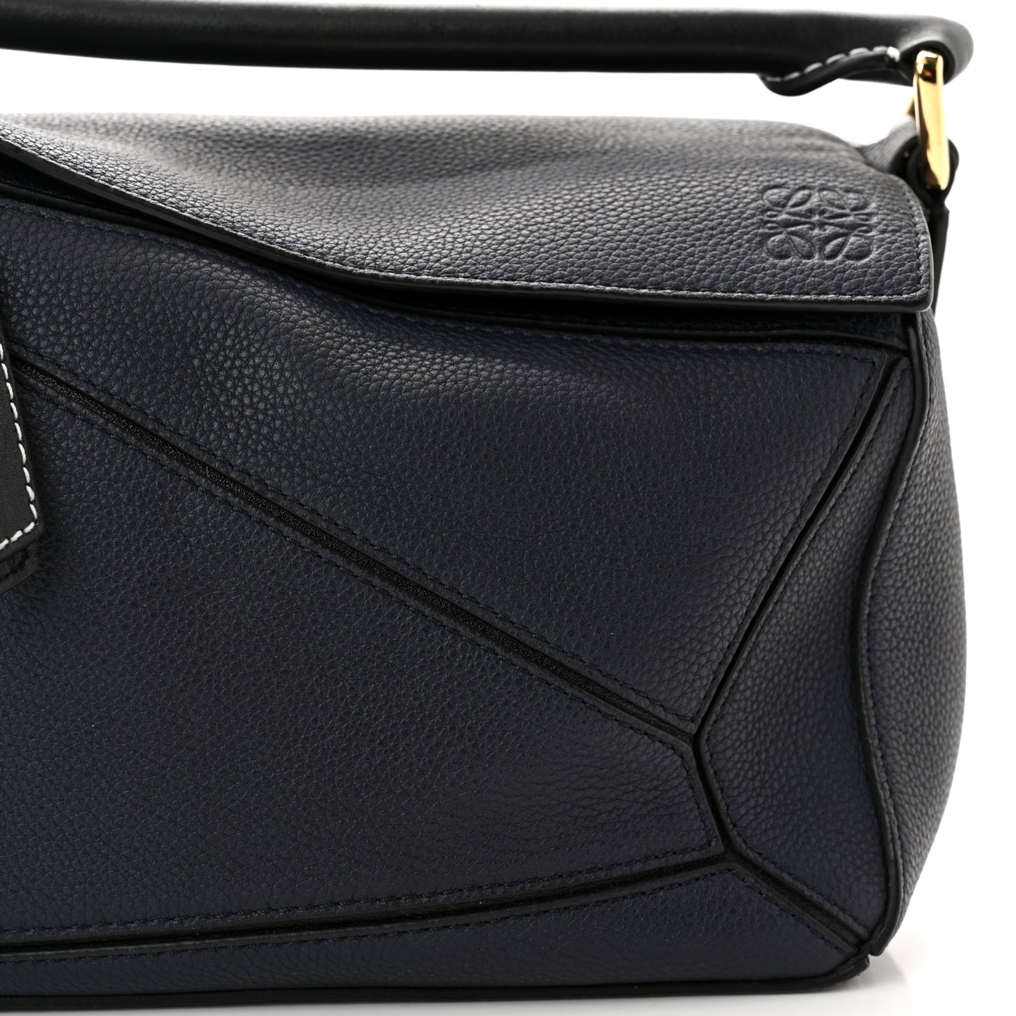 Calfskin Small Puzzle Bag Midnight Blue Black