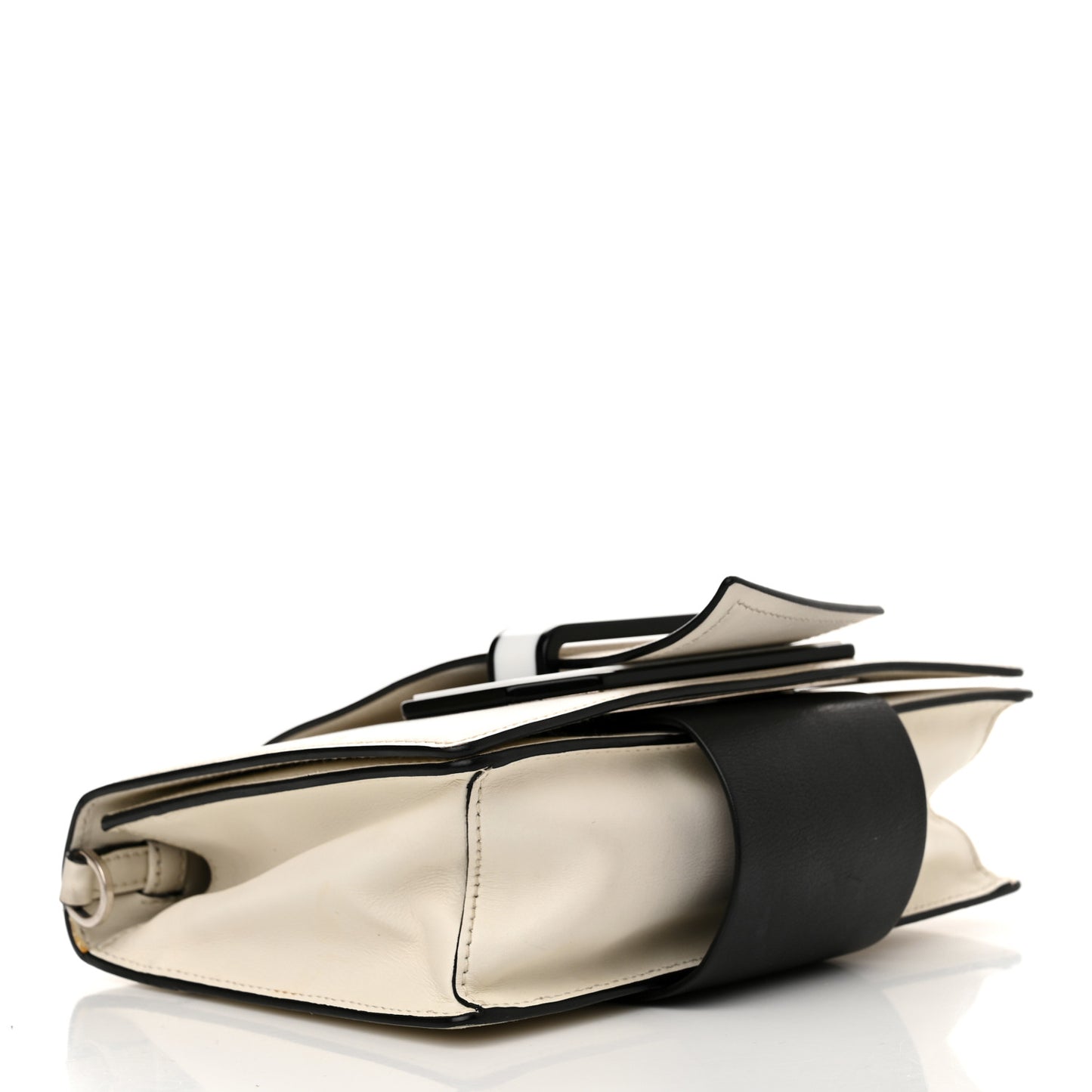 City Calf Plex Ribbon Bag White Black