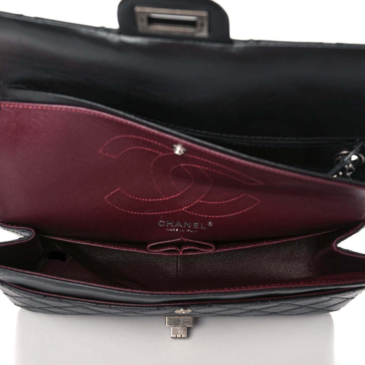Aged Calfskin Quilted 2.55 Reissue 226 Flap Black