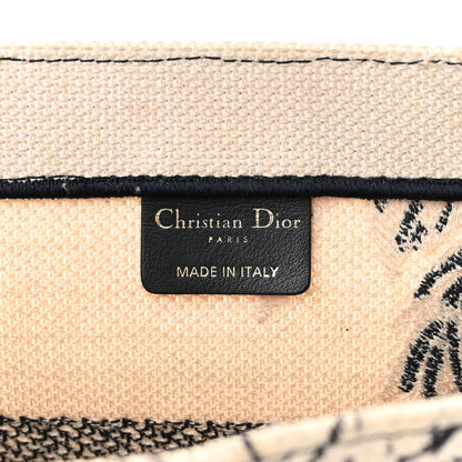 Christian Dior Canvas Embroidered Medium Palms Toile De Jouy Book Tote Blue 6 of 13