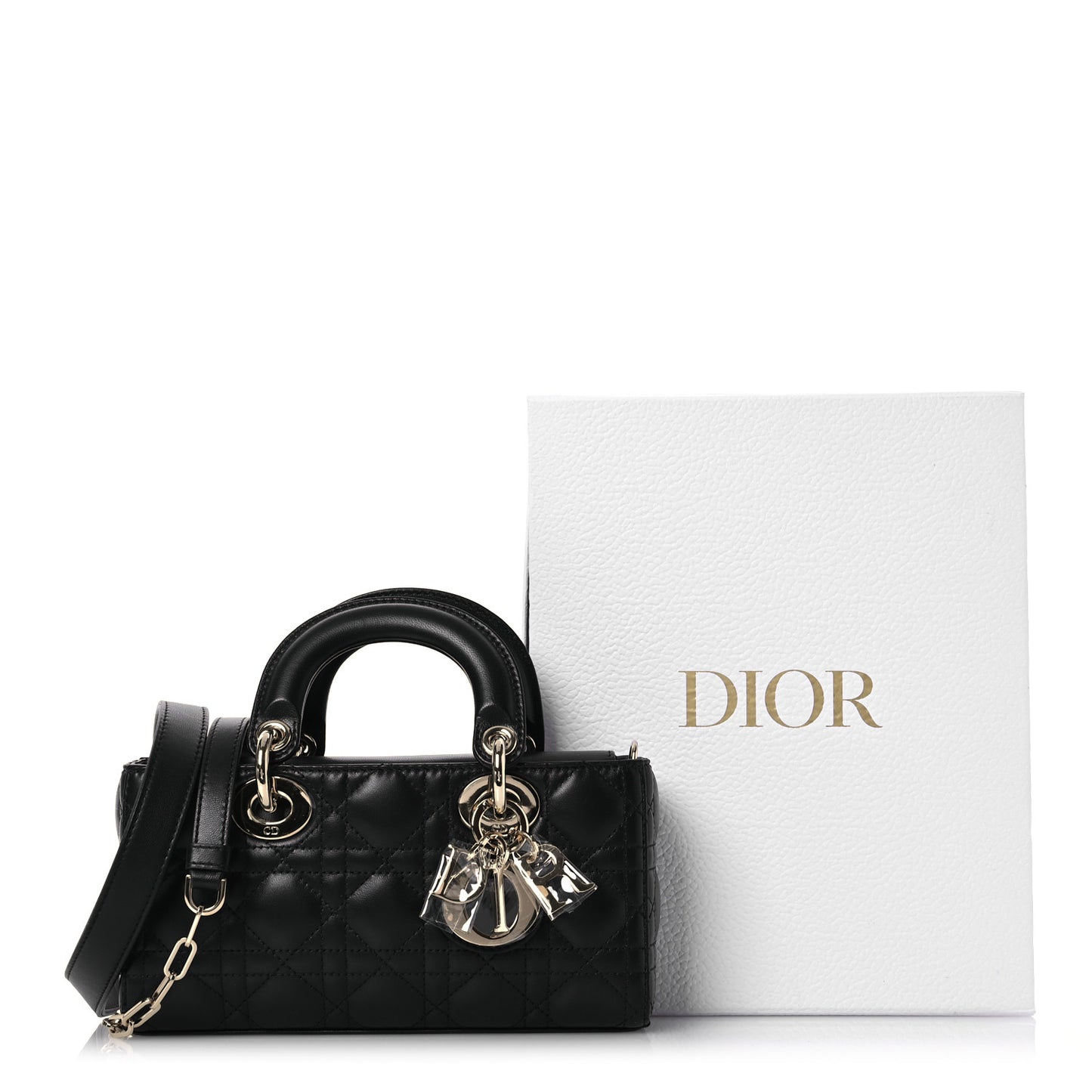 Lambskin Cannage Small Lady D-Joy Black