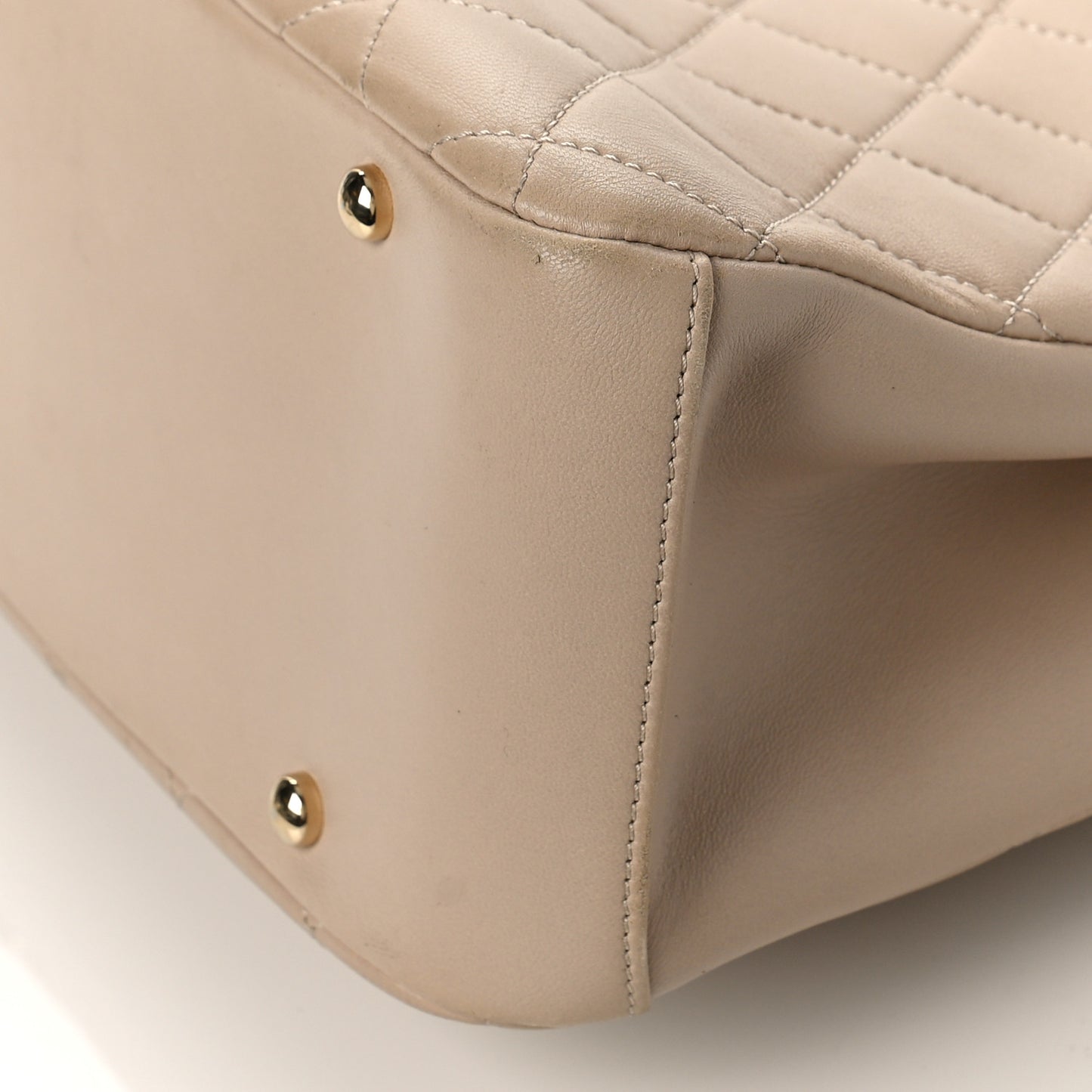 Lambskin Large Carry Chic Shopping Tote Beige