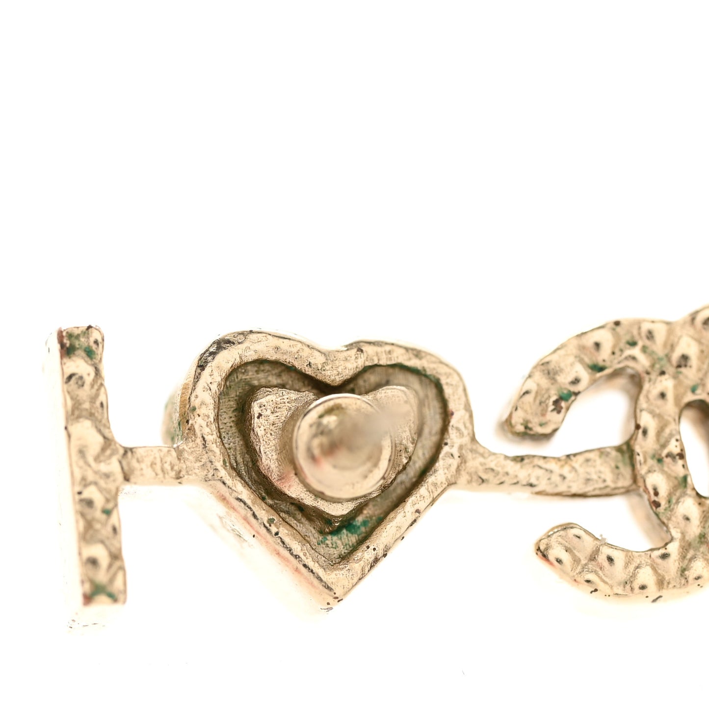 Enamel I Heart CC Earrings Gold