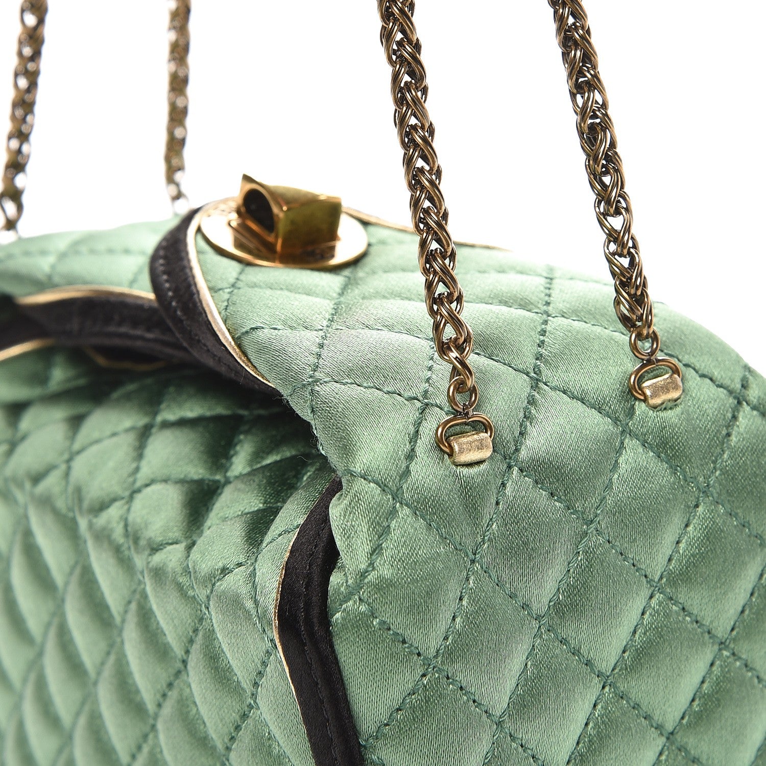 Chanel Satin Paris Shanghai Take Away Evening Bag Green 8 of 8