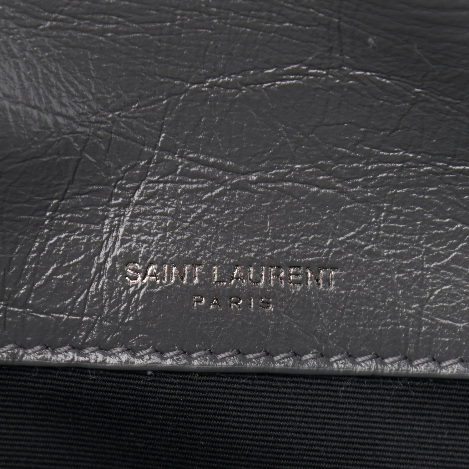 Saint Laurent Crinkled Calfskin Matelasse Monogram Baby Niki Chain Satchel Storm 7 of 13