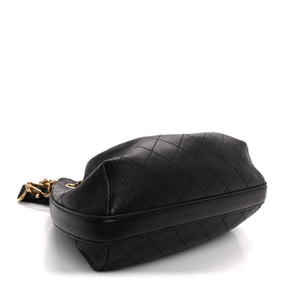 Chanel Calfskin Stitched Small Paris Rome Drawstring CC Bag Black 4 of 10