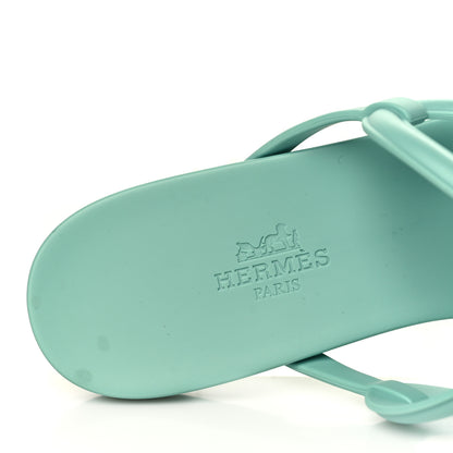 Hermes Rubber Womens Egerie Sandals 38 Vert Embrun 7 of 9
