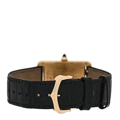 Cartier 18K Yellow Gold Alligator 26mm Tank Louis Quartz Watch 3 of 5