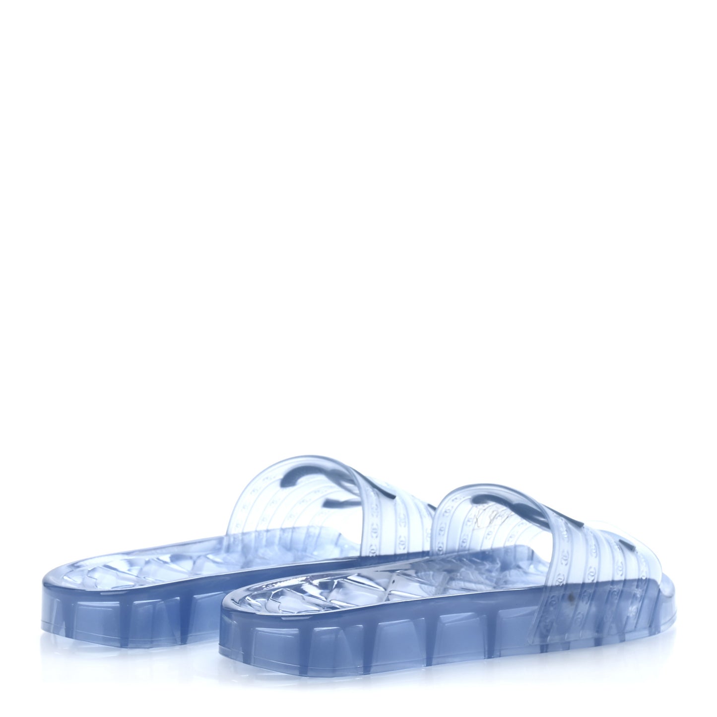 PVC Transparent CC Flat Slide Sandals 38 Blue
