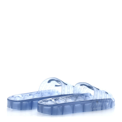 Chanel PVC Transparent CC Flat Slide Sandals 38 Blue 5 of 10