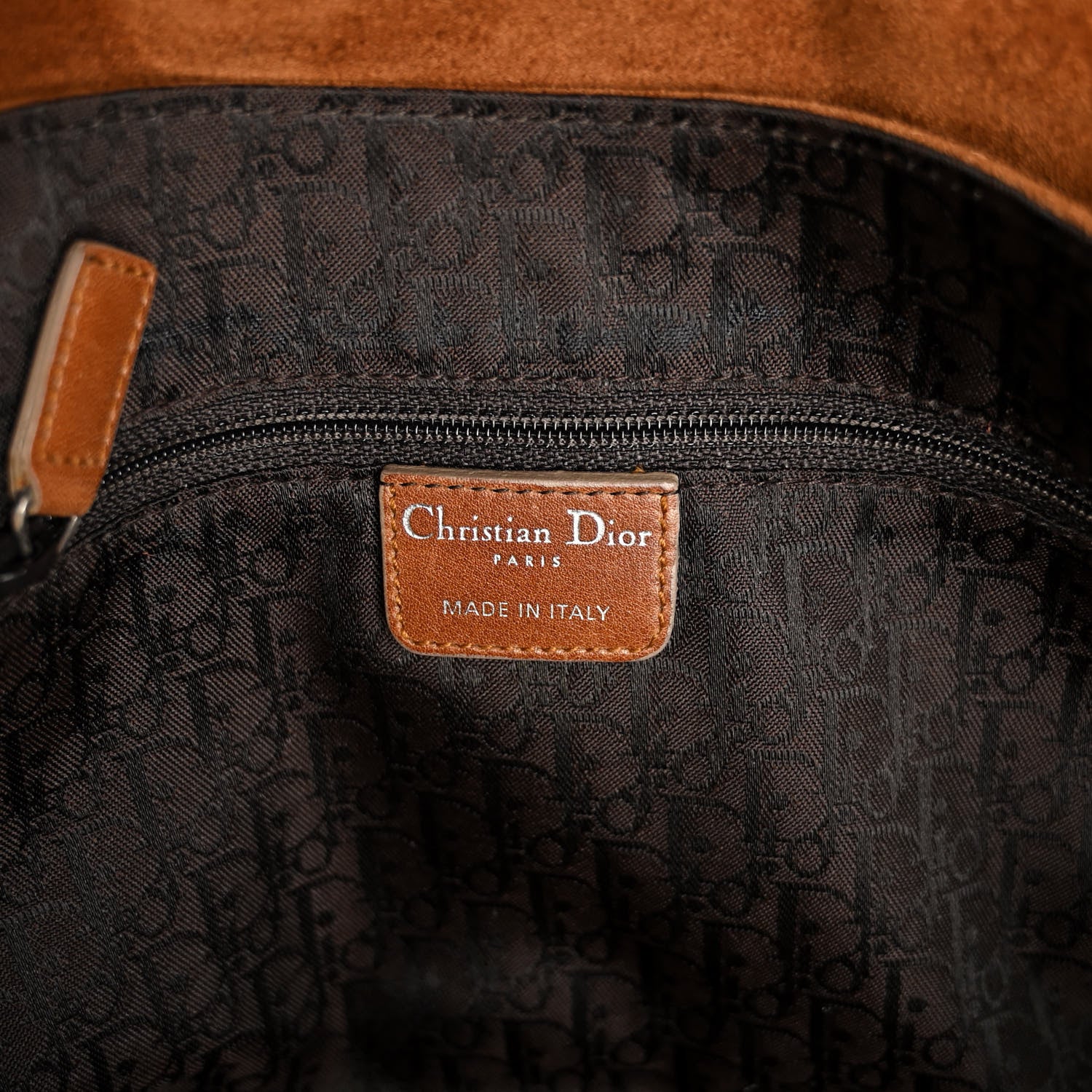 Christian Dior Suede Calfskin Medium Gaucho Double Saddle Brown 6 of 10