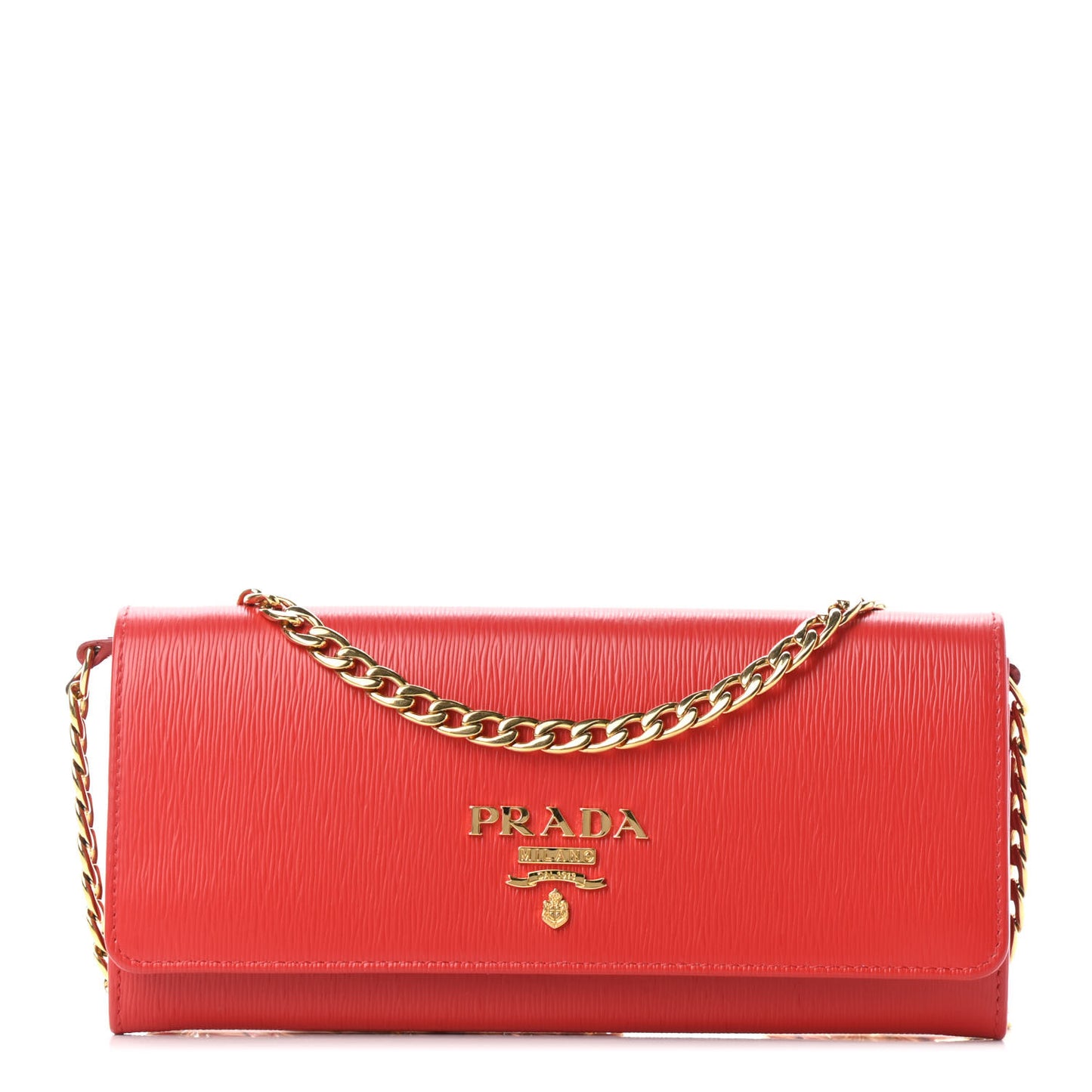 Vitello Move Metal Oro Chain Wallet Lacca