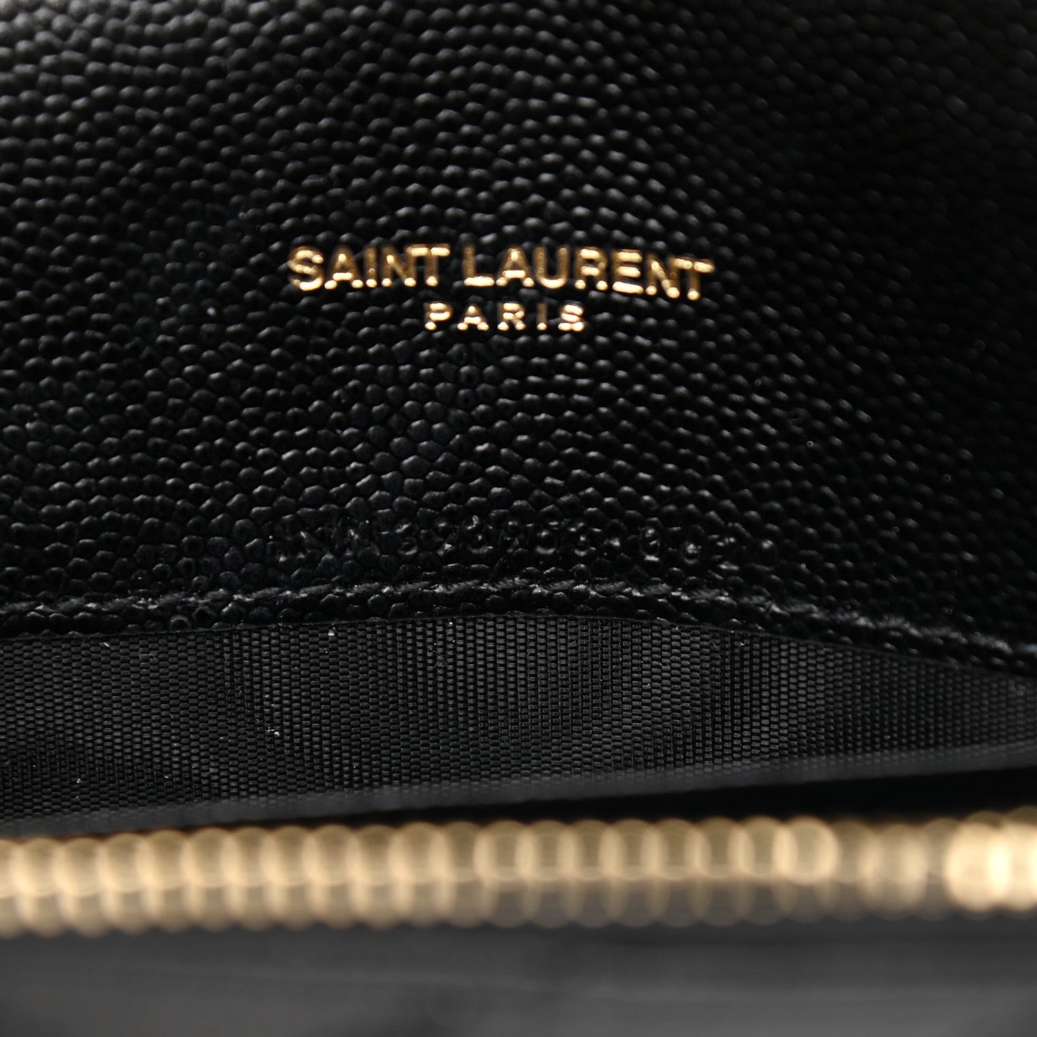 Saint Laurent Grain De Poudre Matelasse Chevron Monogram Envelope Chain Wallet Black 7 of 9