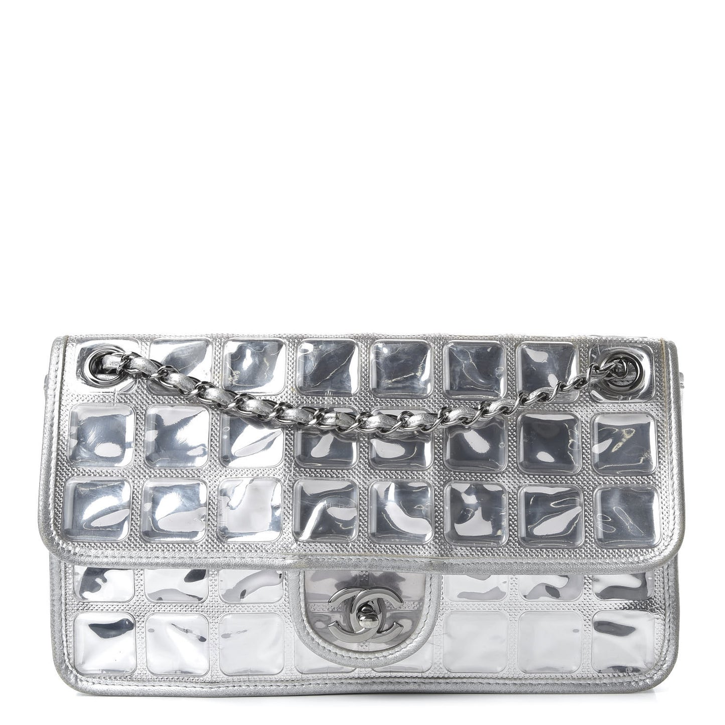 Vinyl Large Ice Cube Flap Silver