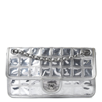 Chanel Vinyl Large Ice Cube Flap Silver 1 of 11
