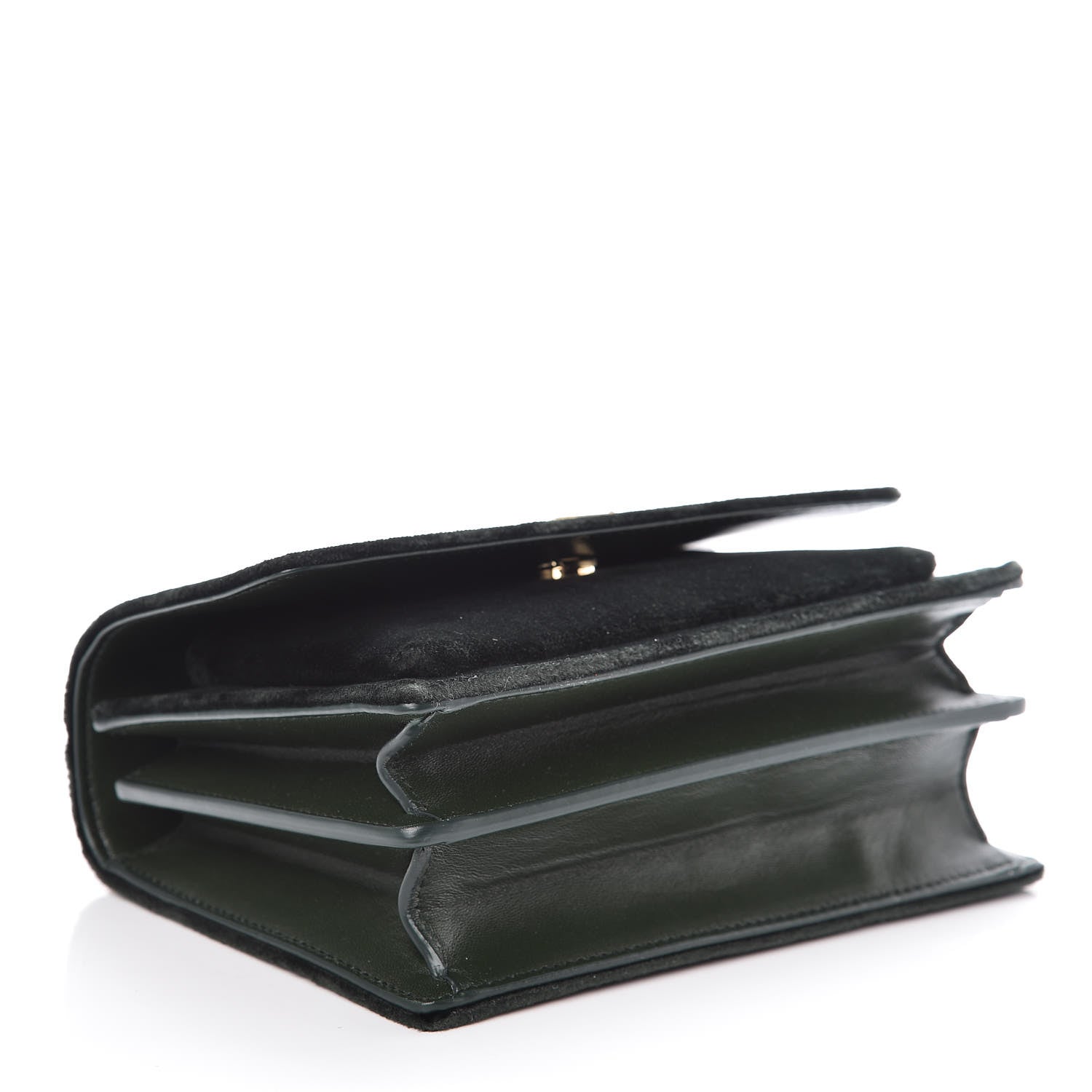 Saint Laurent Velvet Small Monogram Sunset Dark Green 4 of 8