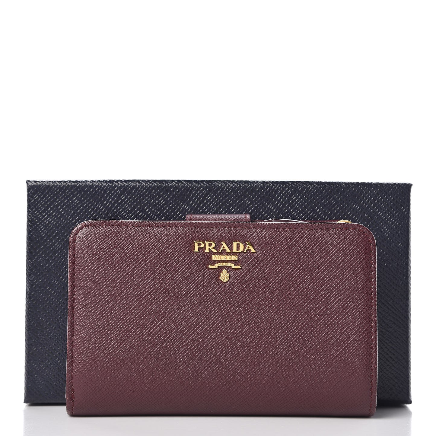 Saffiano Metal Multicolor Compact Wallet Granato