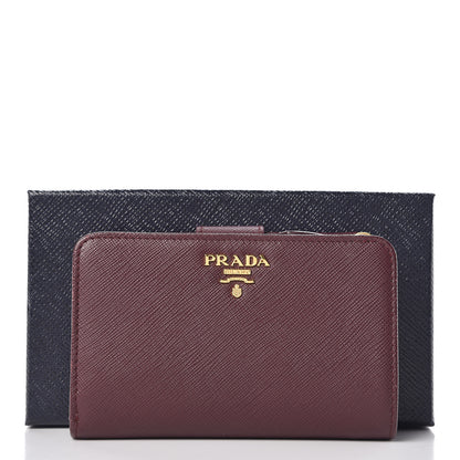 Prada Saffiano Metal Multicolor Compact Wallet Granato 8 of 8