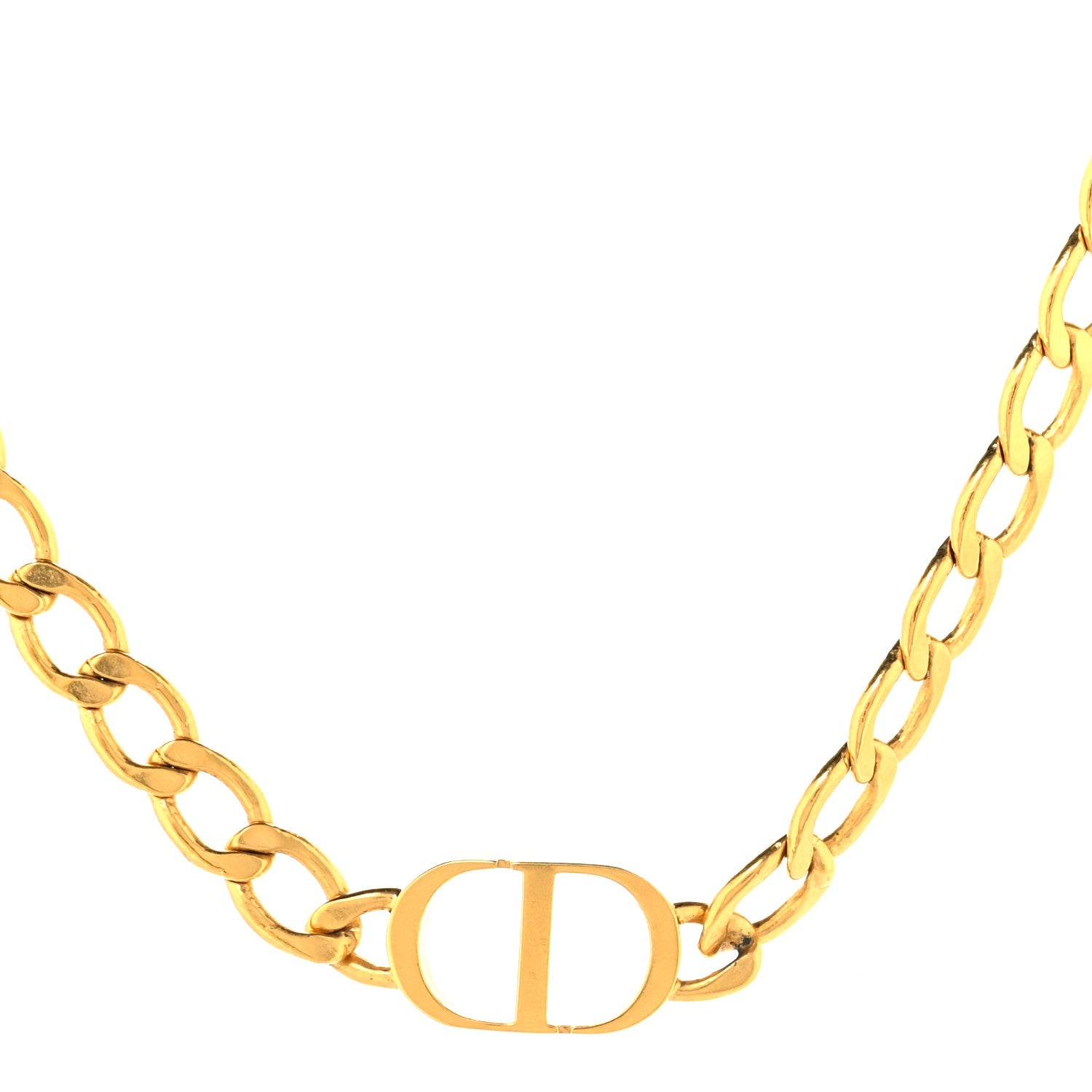 Christian Dior Metal Petit CD Choker Necklace Gold 1 of 4