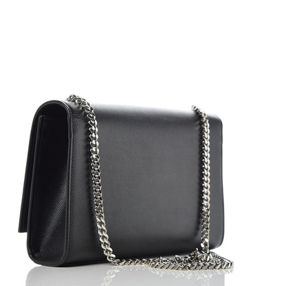 Saint Laurent Grain De Poudre Medium Classic Monogram Kate Satchel Black 3 of 11