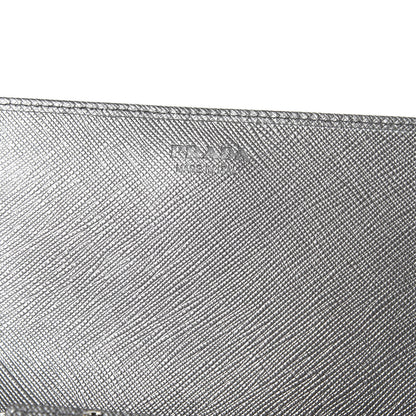 Prada Metallic Saffiano Metal Chain Wallet Cromo 8 of 10