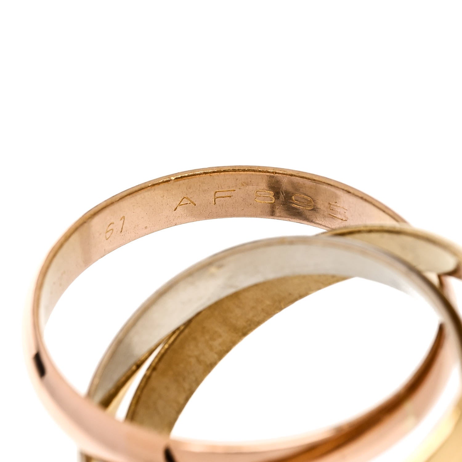 Cartier 18K Pink Yellow White Gold Classic Trinity Ring 52 6 5 of 6