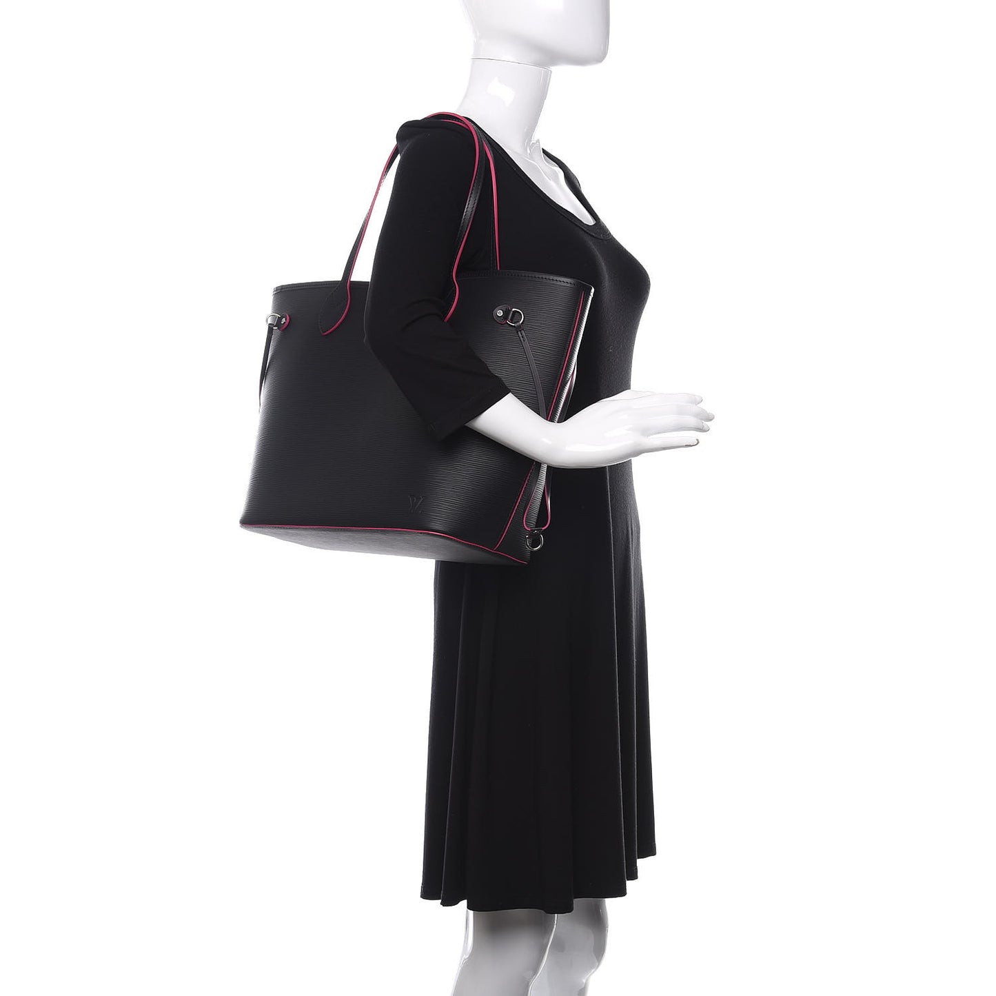 Epi Neverfull MM Black Hot Pink