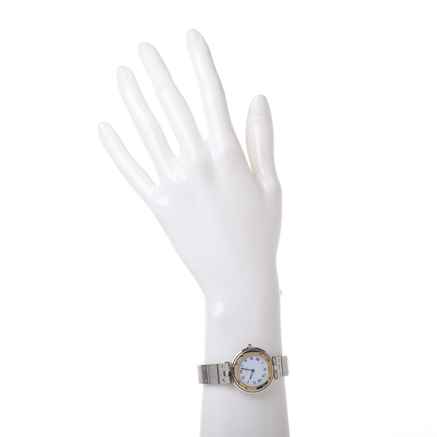 Stainless Steel 18K Yellow Gold 27mm Santos De Galbee Quartz Watch